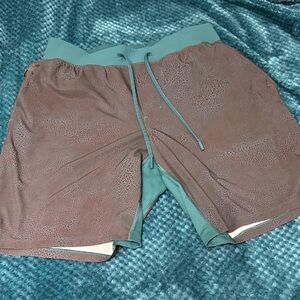 lululemon athletica Two-Tone Athletic Shorts - Teal & Mauve
